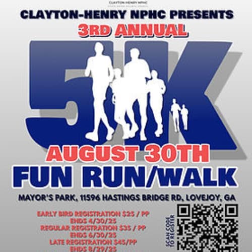 3rd Annual Clayton-henry 5k Fun Run/walk
