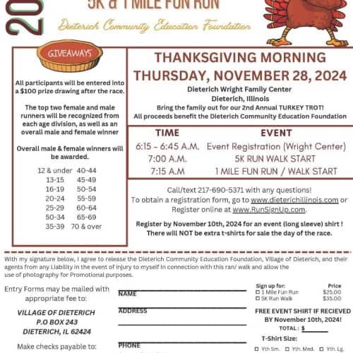 Dieterich Turkey Trot 5k Run/walk