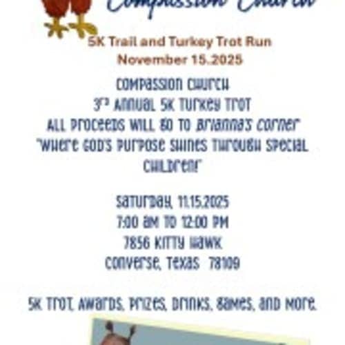Compassion Church 5k Trail And Turkey Trot Run.